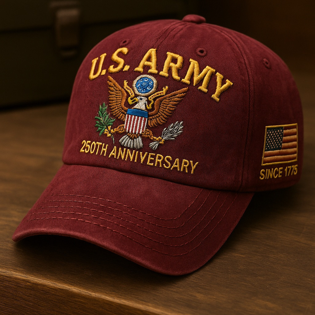 Premium 250th Anniversary Of The Army Embroidered Hats VPVC307935, Gifts For Army Veteran, Gifts On Father’s Day, Veterans Day