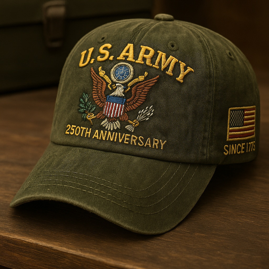 Premium 250th Anniversary Of The Army Embroidered Hats VPVC307936, Gifts For Army Veteran, Gifts On Father’s Day, Veterans Day