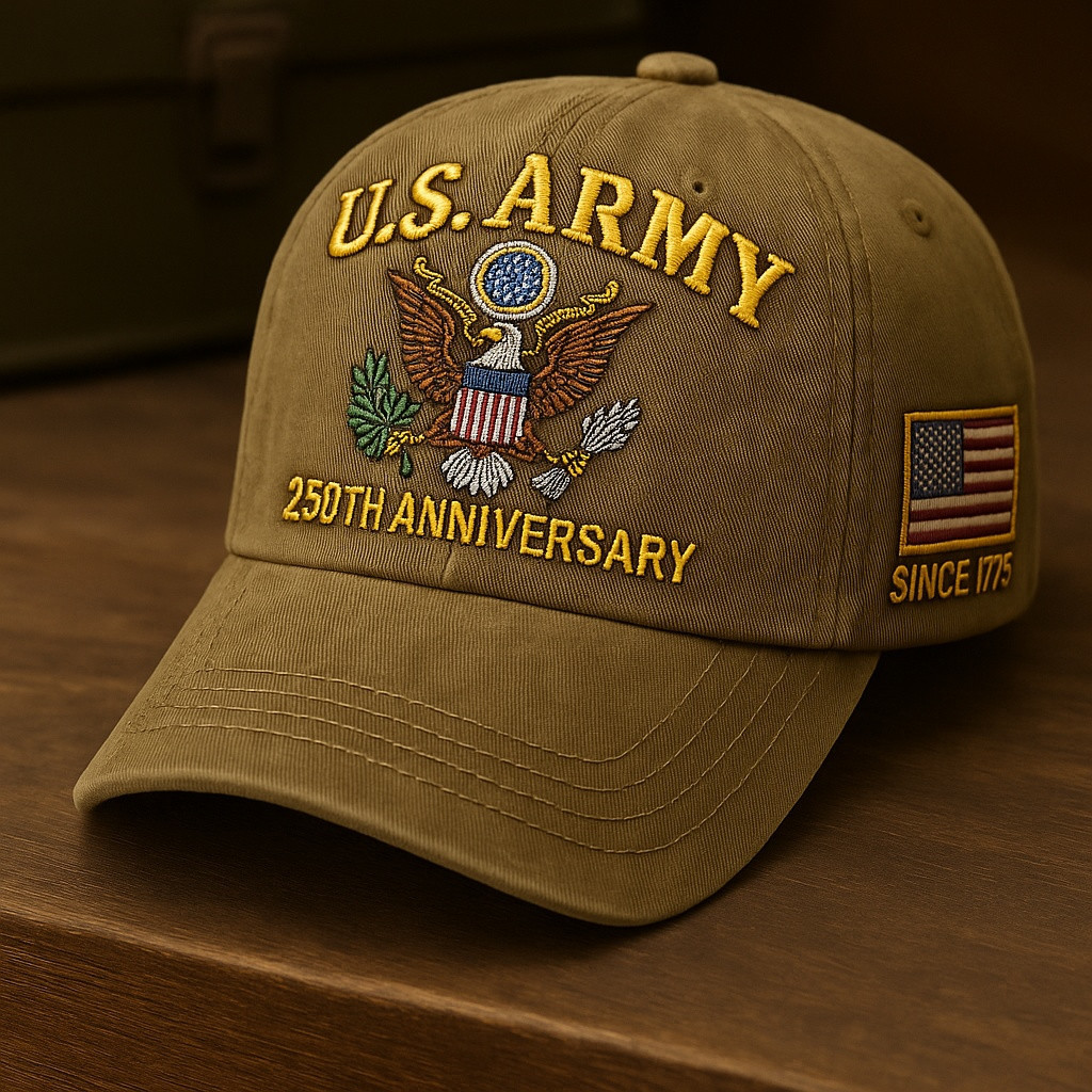 Premium 250th Anniversary Of The Army Embroidered Hats VPVC307937, Gifts For Army Veteran, Gifts On Father’s Day, Veterans Day