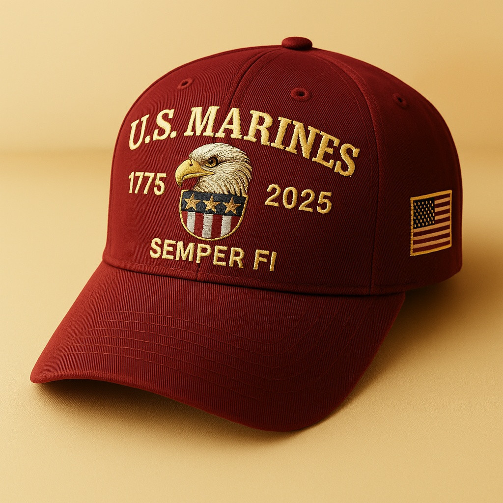 Premium USMC Embroidered Hats VPVC307940, 250th Anniversary Marine Corps Hat, Gifts For Marine Veteran, Gifts On Father’s Day, Veterans Day