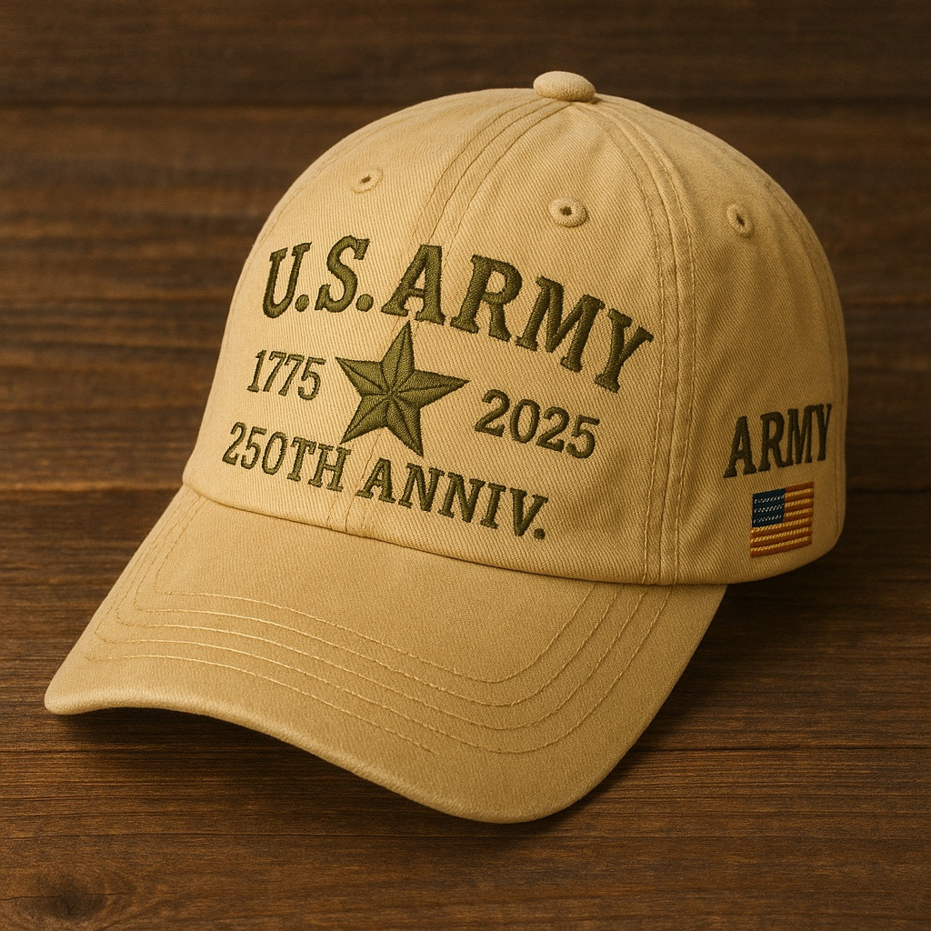 Premium 250th Anniversary Of The Army Embroidered Hats VPVC307946, Gifts For Army Veteran, Gifts On Father’s Day, Independence Day, Veterans Day