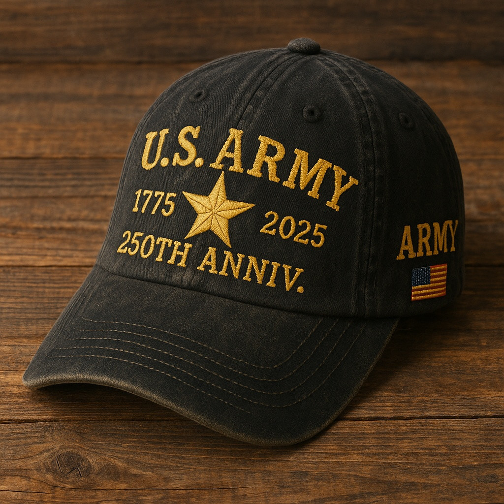 Premium 250th Anniversary Of The Army Embroidered Hats VPVC307947, Gifts For Army Veteran, Gifts On Father’s Day, Armed Forces Day, Veterans Day