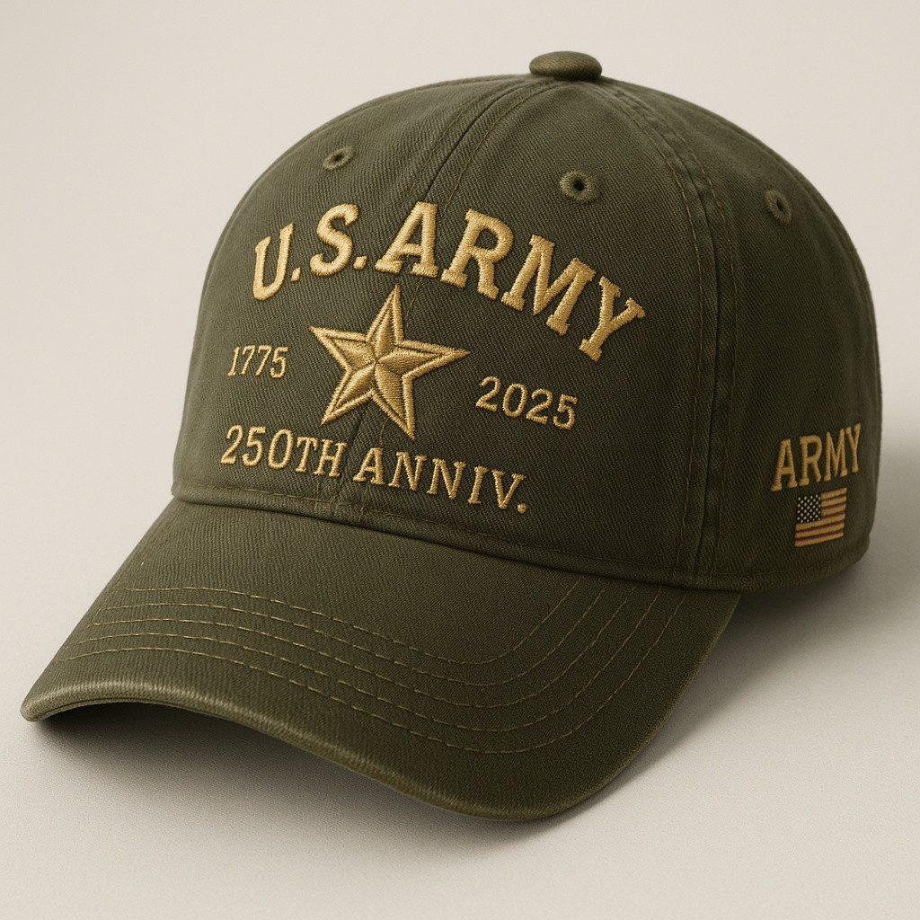 Premium 250th Anniversary Of The Army Embroidered Hats VPVC307948, Gifts For Army Veteran, Gifts On Father’s Day, Armed Forces Day, Veterans Day