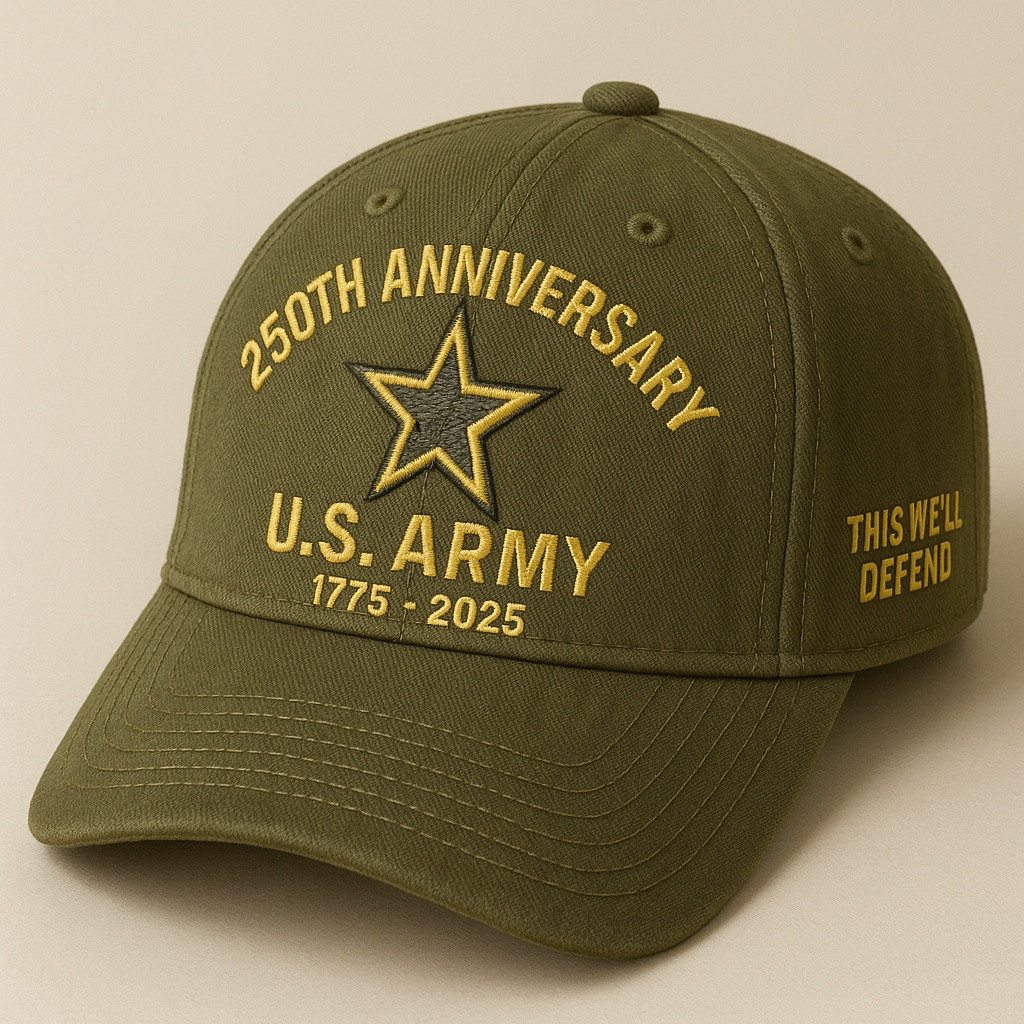 Premium 250th Anniversary Of The Army Embroidered Hats VPVC307950, Gifts For Army Veteran, Gifts On Father’s Day, Armed Forces Day, Veterans Day