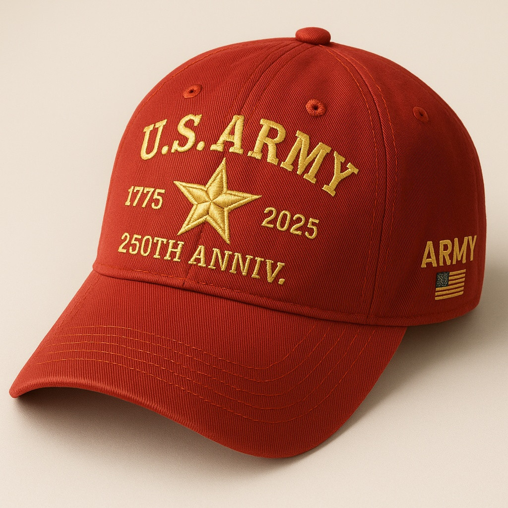 Premium 250th Anniversary Of The Army Embroidered Hats VPVC307951, Gifts For Army Veteran, Gifts On Father’s Day, Armed Forces Day, Veterans Day