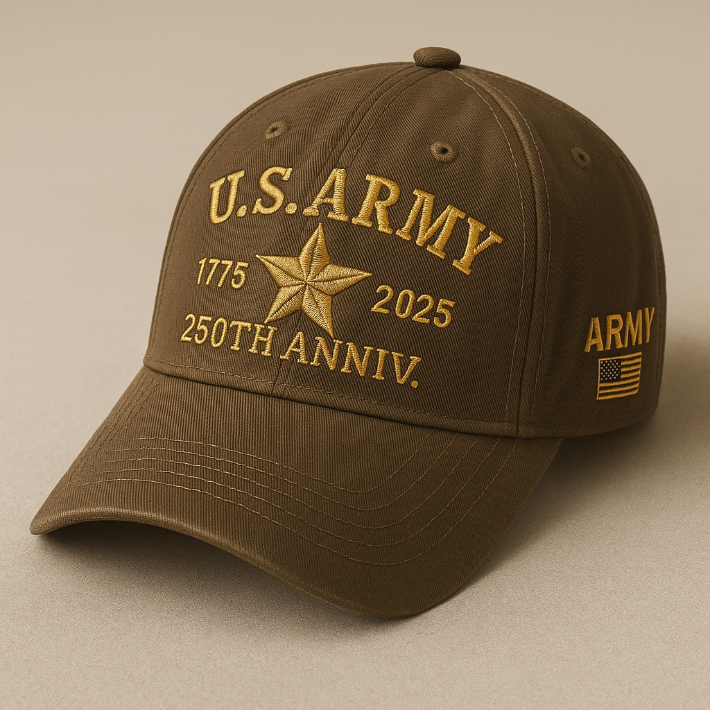 Premium 250th Anniversary Of The Army Embroidered Hats VPVC307952, Gifts For Army Veteran, Gifts On Father’s Day, Armed Forces Day, Veterans Day
