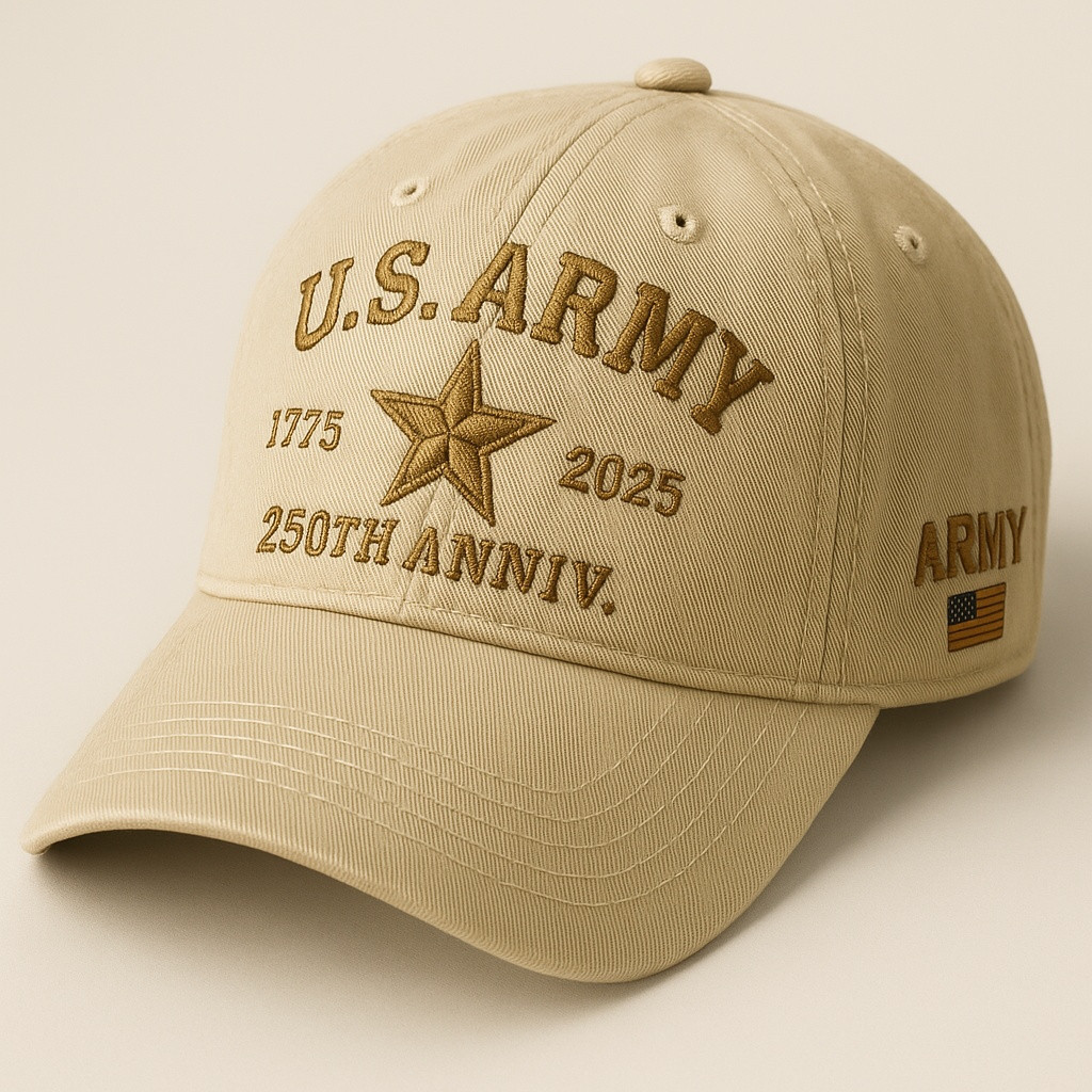 Premium 250th Anniversary Of The Army Embroidered Hats VPVC307955, Gifts For Army Veteran, Gifts On Father’s Day, Armed Forces Day, Veterans Day