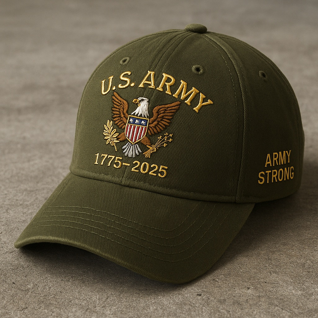 Premium 250th Anniversary Of The Army Embroidered Hats VPVC307956, Gifts For Army Veteran, Gifts On Father’s Day, Armed Forces Day, Veterans Day