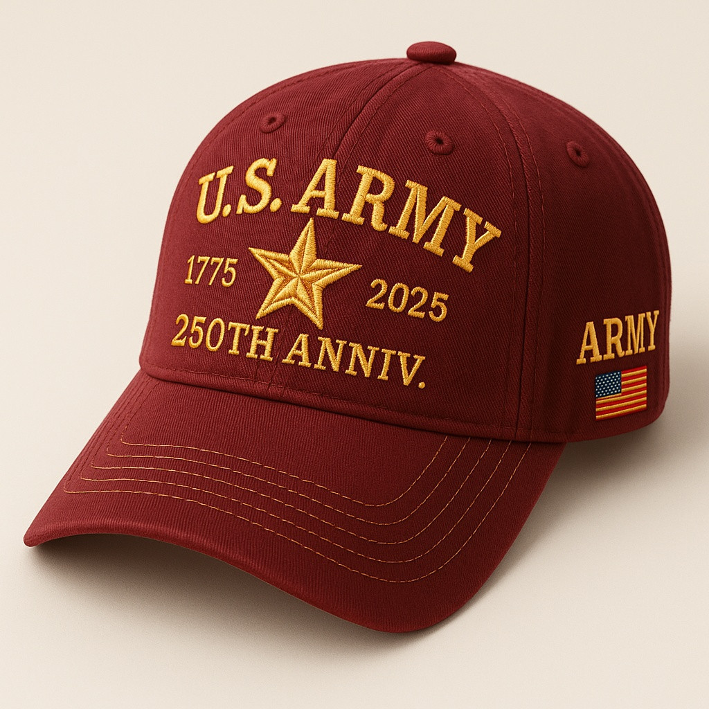 Premium 250th Anniversary Of The Army Embroidered Hats VPVC307960, Gifts For Army Veteran, Gifts On Father’s Day, Armed Forces Day, Veterans Day