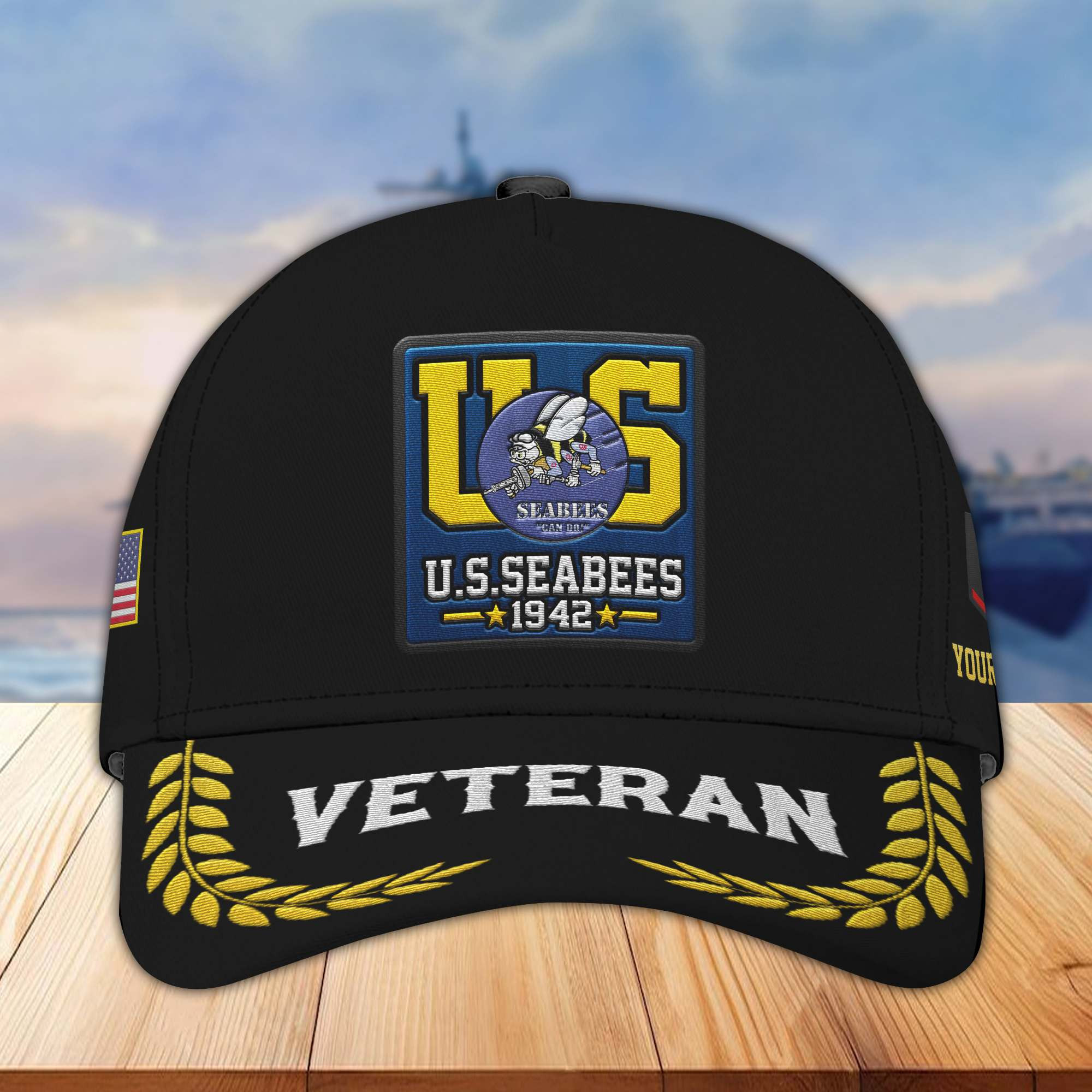 Premium Custom US Seabees Embroidered Hats VPVC306909, Gifts For Seabees, Best Gifts On Father’s Day, Armed Forces Day, Independence Day, Veterans Day