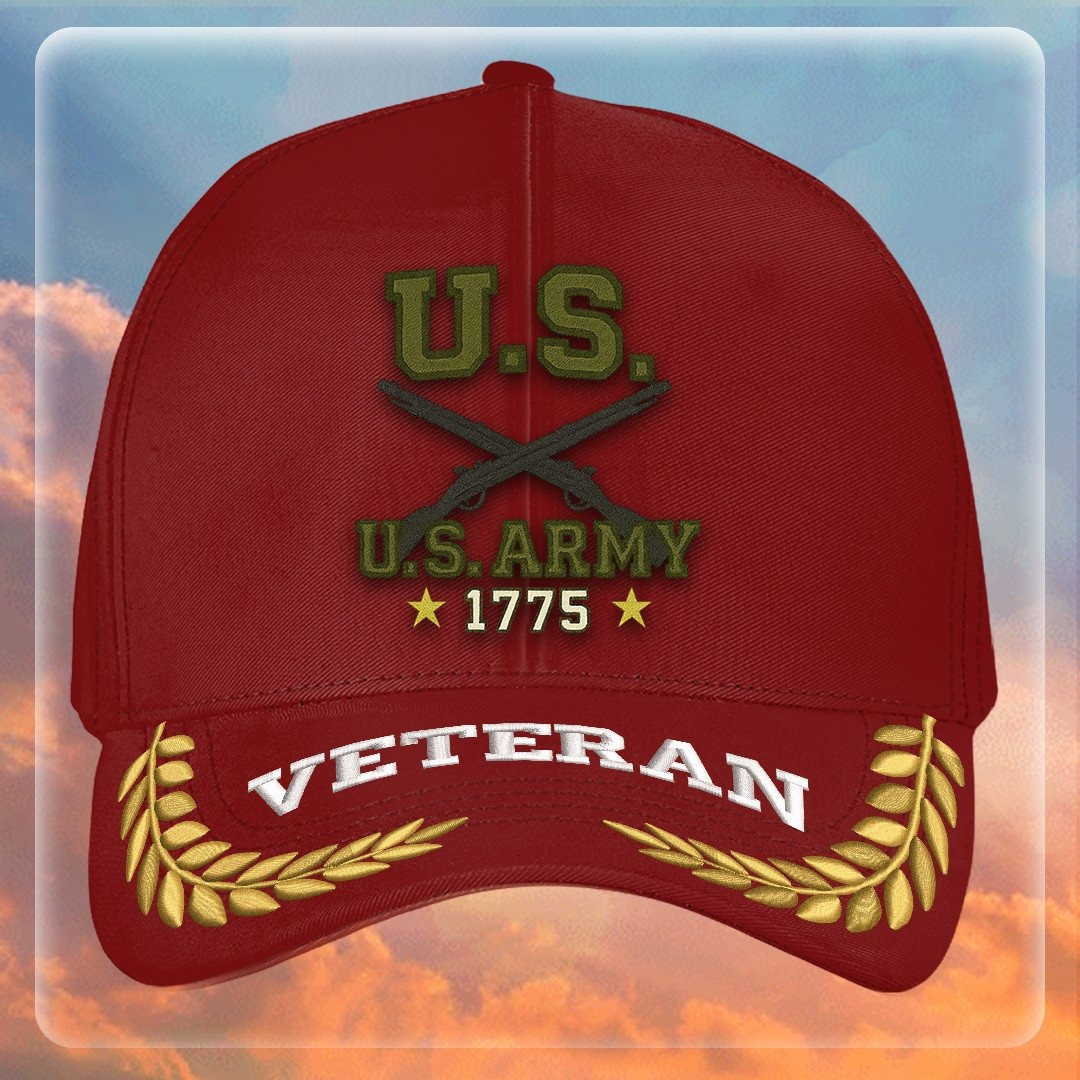 Premium US Army Embroidered Hats VPVC307979, Gifts For Army Veteran, Gifts On Father’s Day, Armed Forces Day, Independence Day, Veterans Day