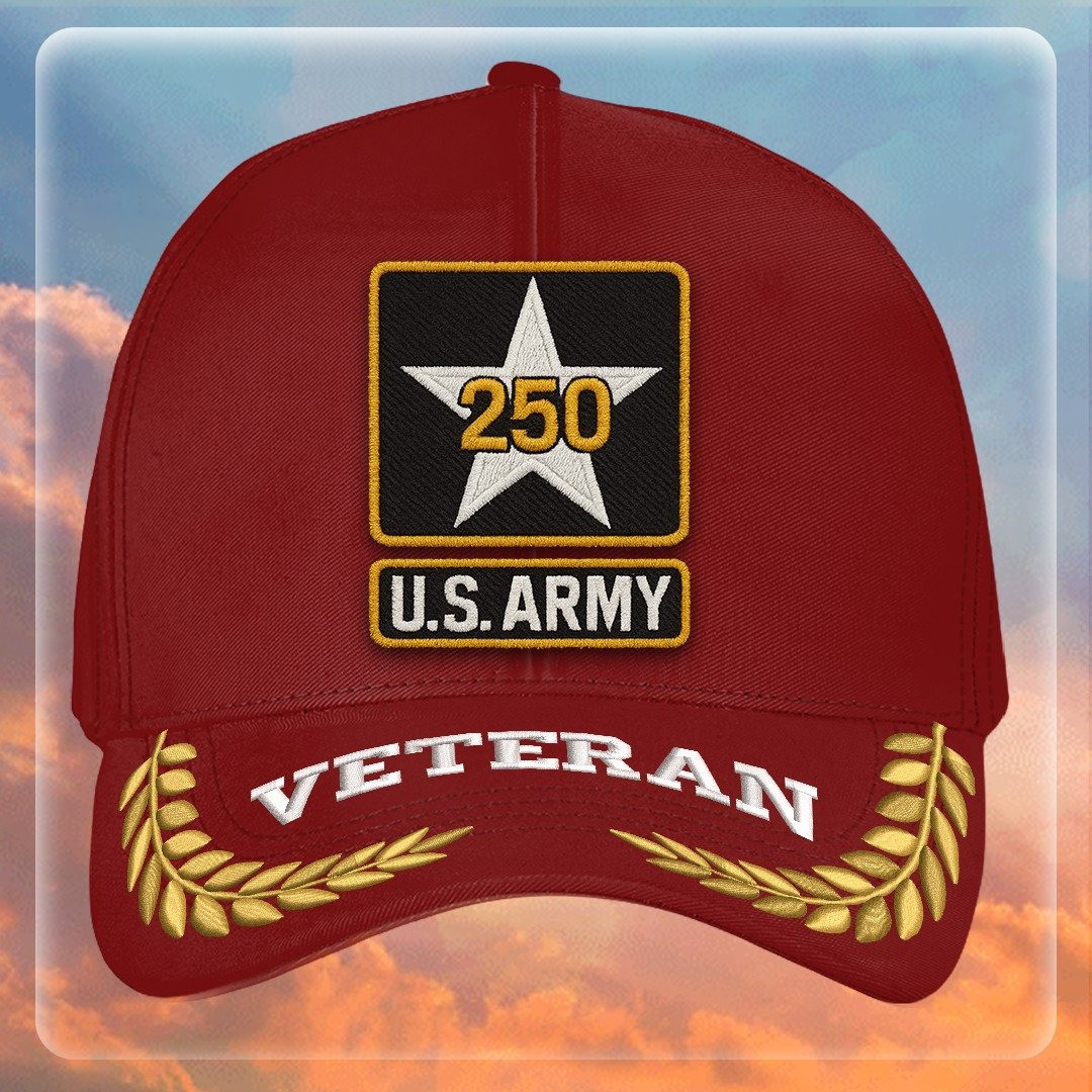 Premium 250th Anniversary Of The Army Embroidered Hats VPVC307982, Gifts For Army Veteran, Gifts On Father’s Day, Independence Day, Veterans Day