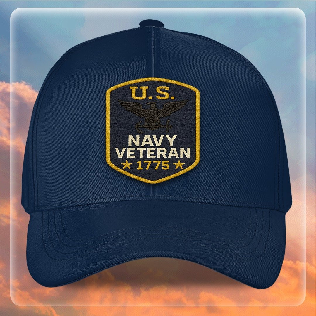 Premium US Navy Embroidered Hats VPVC307986, Gifts For Navy Veteran, Gifts On Father’s Day, Armed Forces Day, Independence Day, Veterans Day