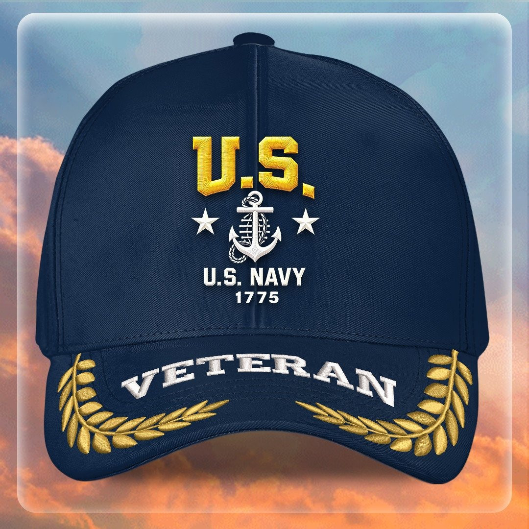 Premium US Navy Embroidered Hats VPVC307992, Gifts For Navy Veteran, Gifts On Father’s Day, Armed Forces Day, Independence Day, Veterans Day