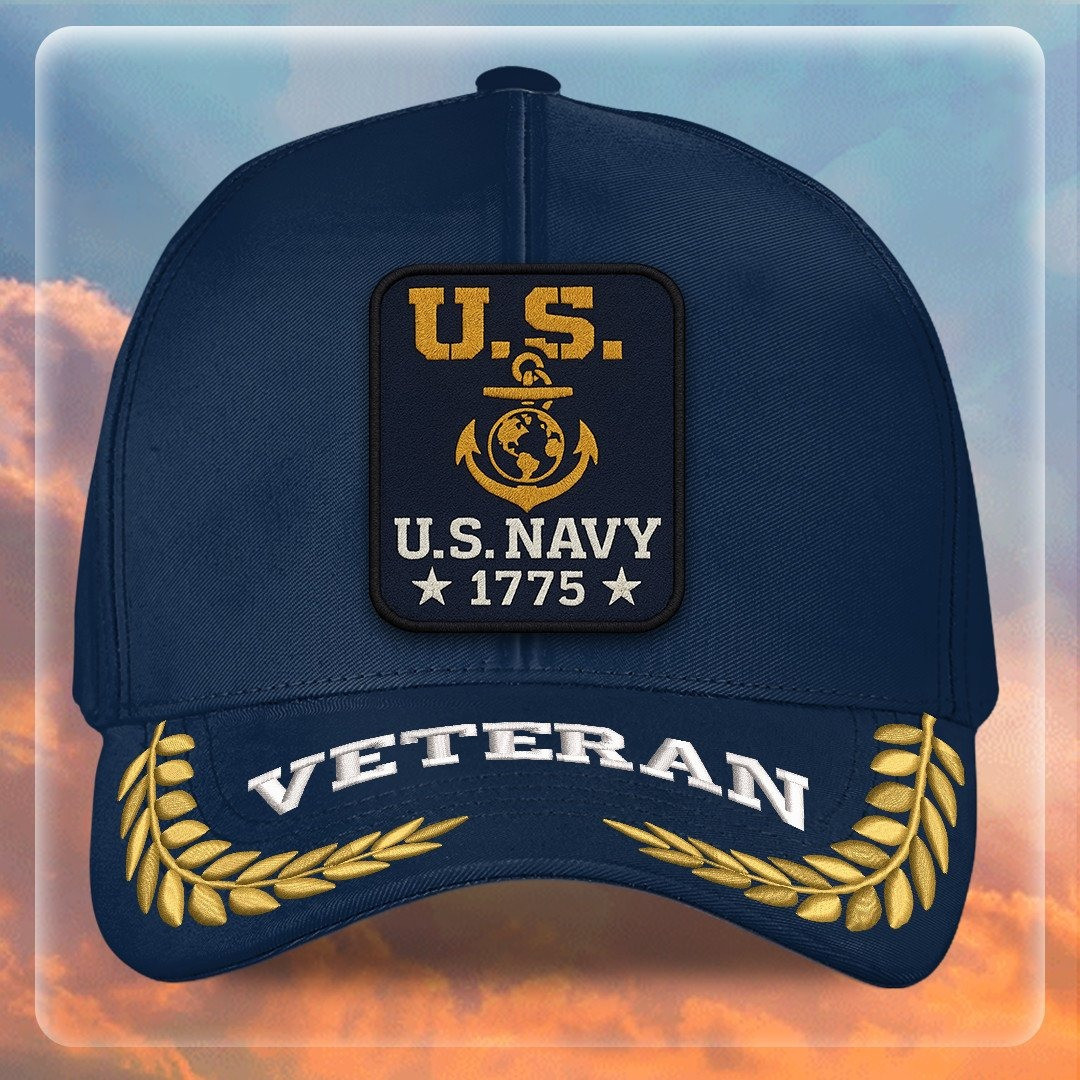 Premium US Navy Embroidered Hats VPVC307995, Gifts For Navy Veteran, Gifts On Father’s Day, Armed Forces Day, Independence Day, Veterans Day