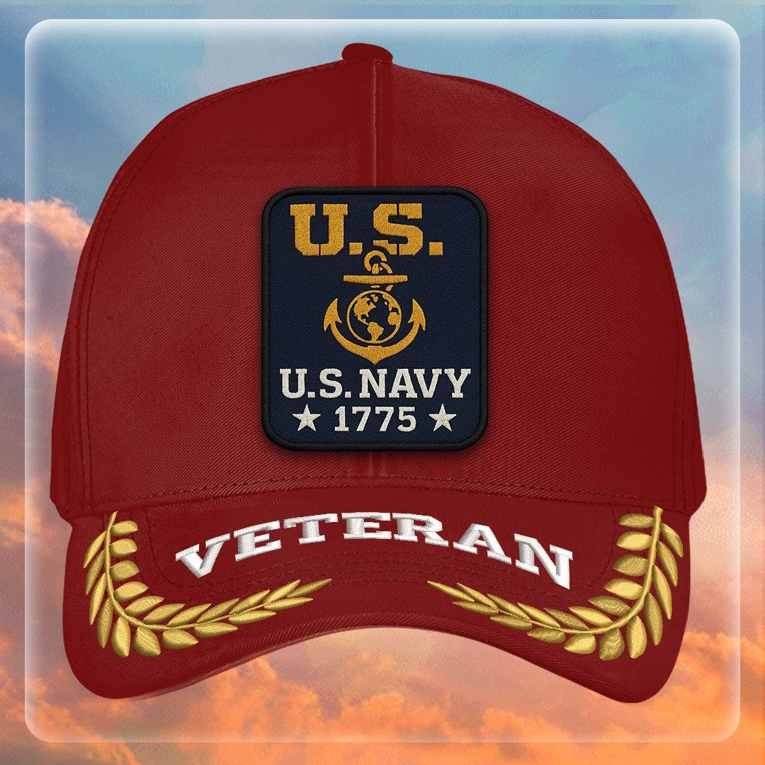 Premium US Navy Embroidered Hats VPVC307996, Gifts For Navy Veteran, Gifts On Father’s Day, Armed Forces Day, Independence Day, Veterans Day