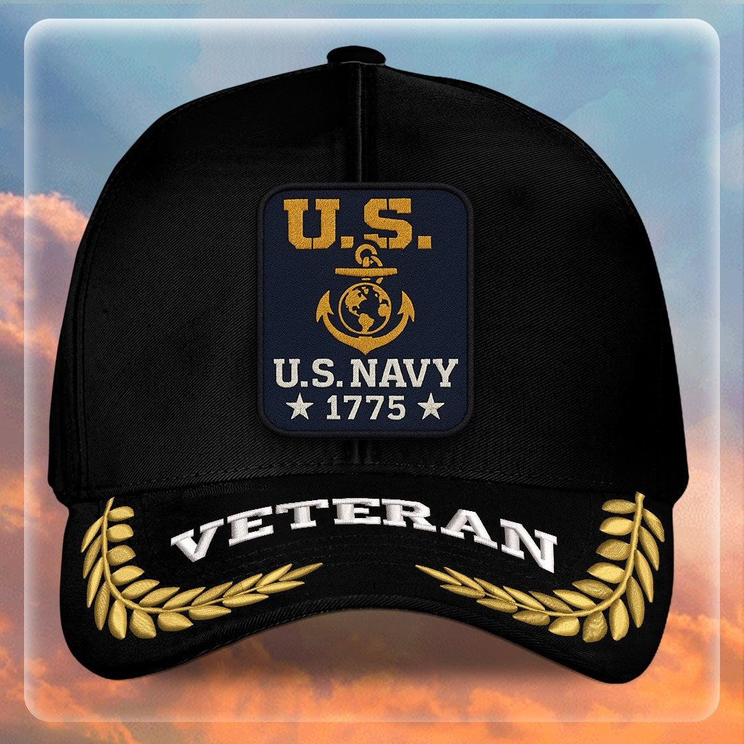 Premium US Navy Embroidered Hats VPVC307997, Gifts For Navy Veteran, Gifts On Father’s Day, Armed Forces Day, Independence Day, Veterans Day