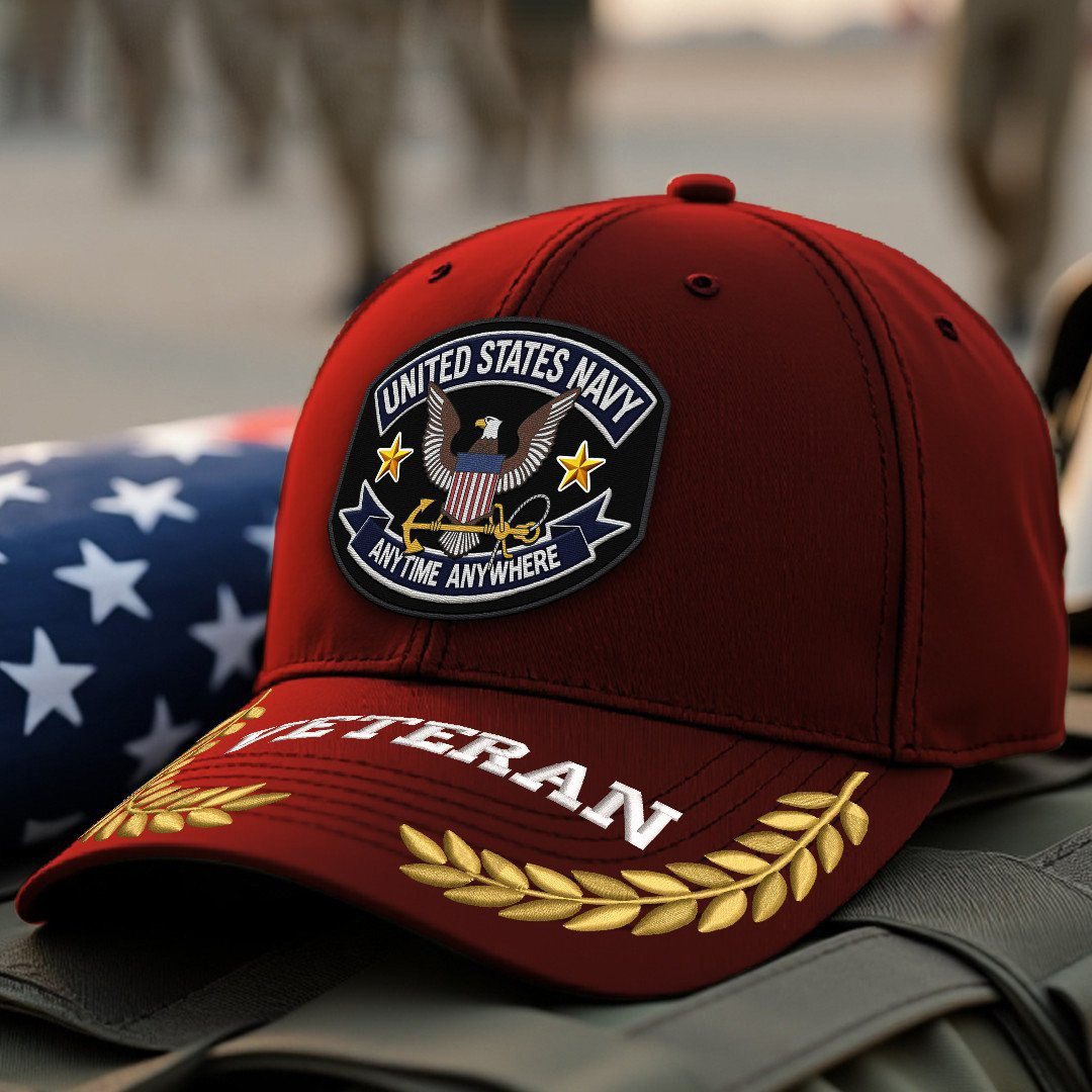 Premium US Navy Embroidered Hats VPVC308004, Gifts For Navy Veteran, Gifts On Father’s Day, Armed Forces Day, Independence Day, Veterans Day