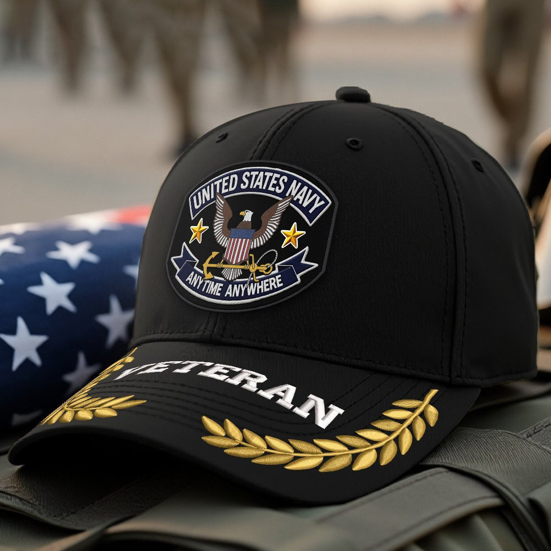Premium US Navy Embroidered Hats VPVC308005, Gifts For Navy Veteran, Gifts On Father’s Day, Armed Forces Day, Independence Day, Veterans Day