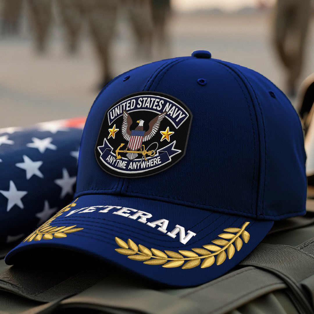 Premium US Navy Embroidered Hats VPVC308006, Gifts For Navy Veteran, Gifts On Father’s Day, Armed Forces Day, Independence Day, Veterans Day