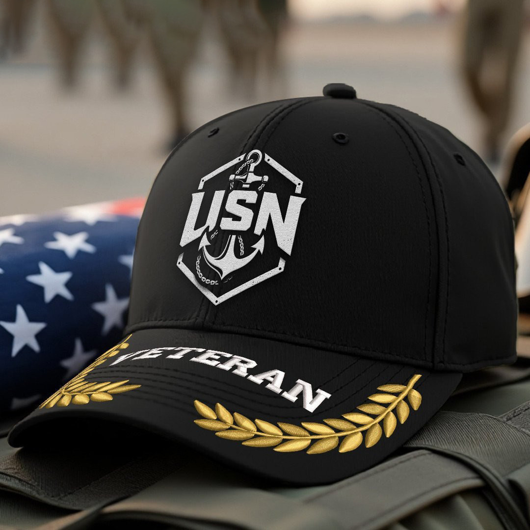 Premium US Navy Embroidered Hats VPVC308007, Gifts For Navy Veteran, Gifts On Father’s Day, Armed Forces Day, Independence Day, Veterans Day