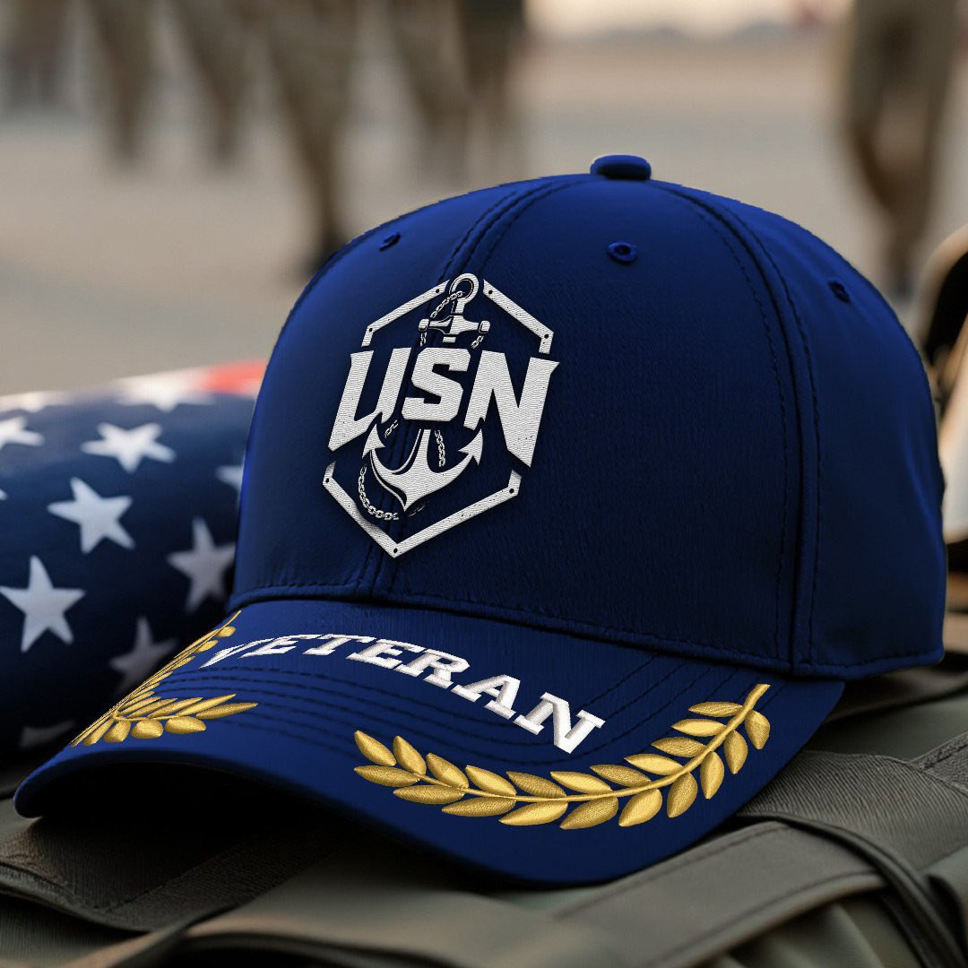 Premium US Navy Embroidered Hats VPVC308008, Gifts For Navy Veteran, Gifts On Father’s Day, Armed Forces Day, Independence Day, Veterans Day