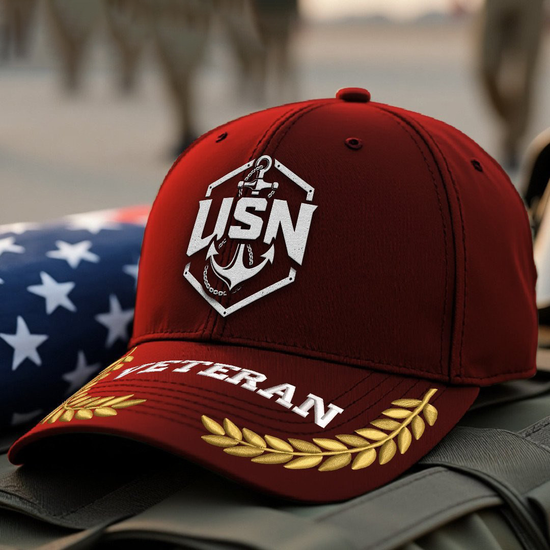 Premium US Navy Embroidered Hats VPVC308009, Gifts For Navy Veteran, Gifts On Father’s Day, Armed Forces Day, Independence Day, Veterans Day