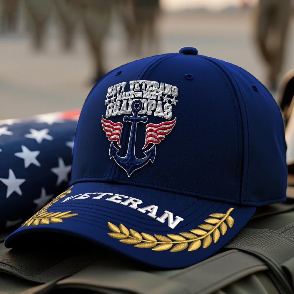 Premium US Navy Embroidered Hats VPVC308022, Gifts For Navy Veteran, Gifts On Father’s Day, Armed Forces Day, Independence Day, Veterans Day