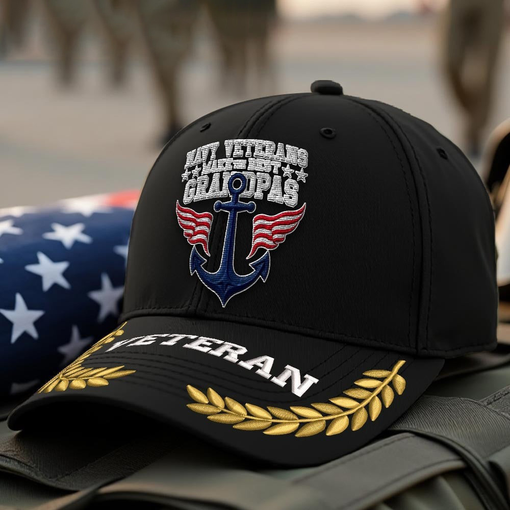 Premium US Navy Embroidered Hats VPVC308024, Gifts For Navy Veteran, Gifts On Father’s Day, Armed Forces Day, Independence Day, Veterans Day