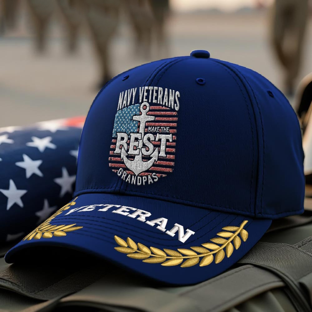 Premium US Navy Embroidered Hats VPVC308025, Gifts For Navy Veteran, Gifts On Father’s Day, Armed Forces Day, Independence Day, Veterans Day