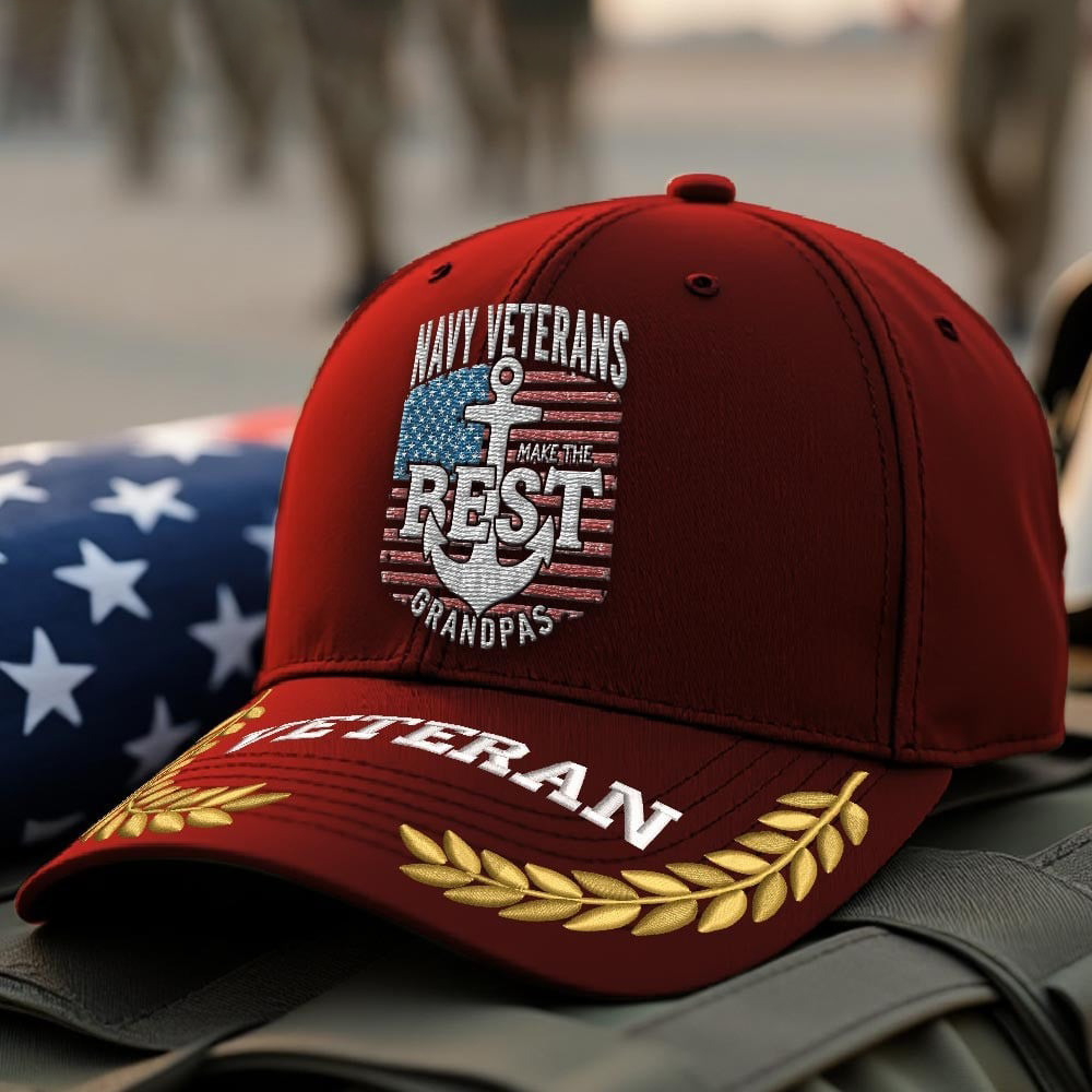 Premium US Navy Embroidered Hats VPVC308026, Gifts For Navy Veteran, Gifts On Father’s Day, Armed Forces Day, Independence Day, Veterans Day