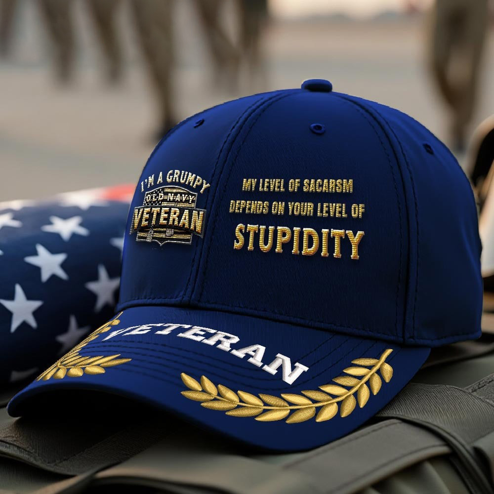 Premium US Navy Embroidered Hats VPVC308028, Gifts For Navy Veteran, Gifts On Father’s Day, Armed Forces Day, Independence Day, Veterans Day