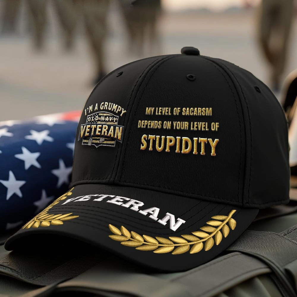 Premium US Navy Embroidered Hats VPVC308030, Gifts For Navy Veteran, Gifts On Father’s Day, Armed Forces Day, Independence Day, Veterans Day