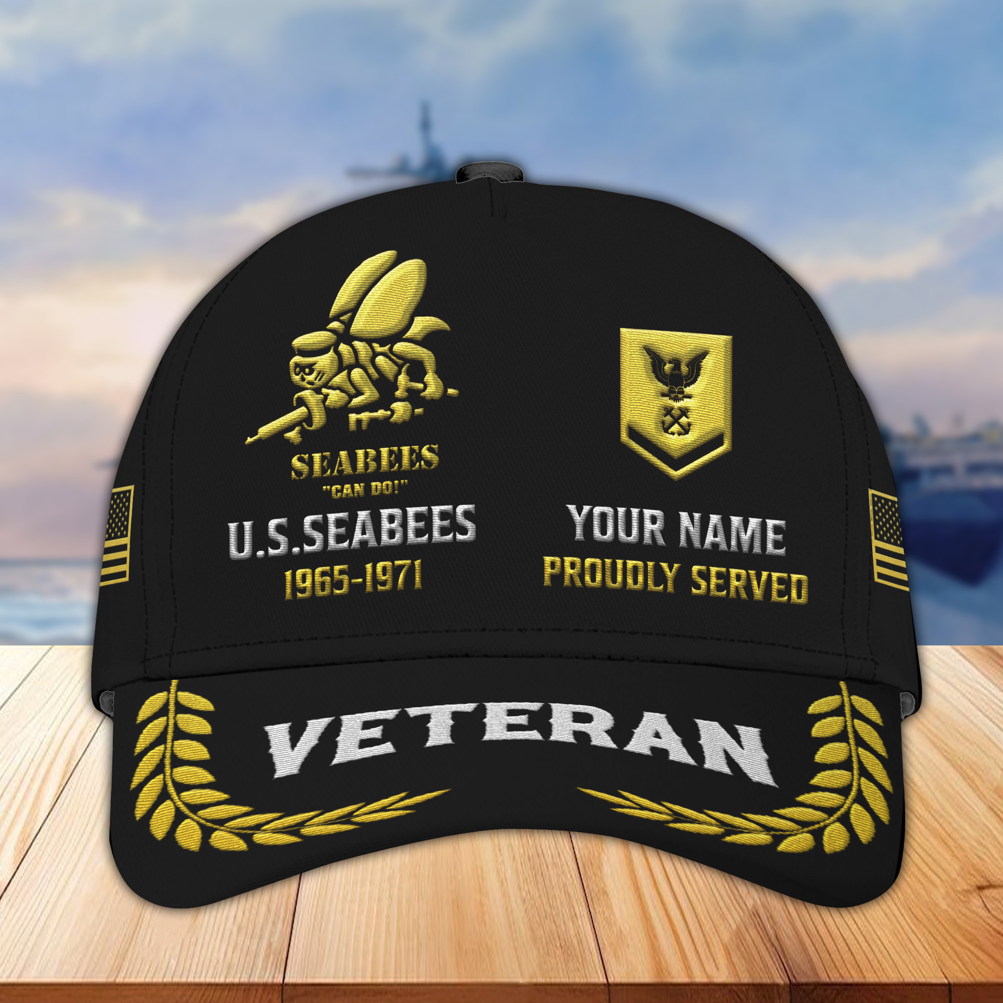 Premium Custom US Seabees Embroidered Hats VPVC307709, Gifts For Seabees, Best Gifts On Father’s Day, Armed Forces Day, Independence Day, Veterans Day