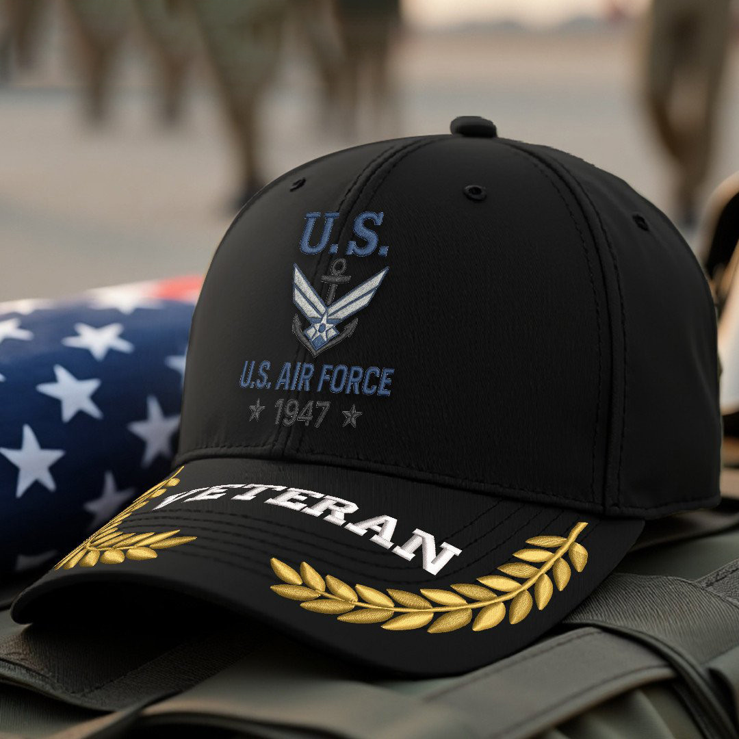 Premium USAF Embroidered Hats VPVC308062, Gifts For Air Force Veteran, Gifts On Father’s Day, Armed Forces Day, Independence Day, Veterans Day