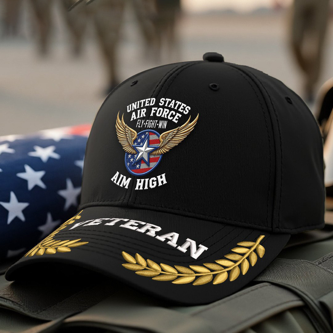 Premium USAF Embroidered Hats VPVC308077, Gifts For Air Force Veteran, Gifts On Father’s Day, Armed Forces Day, Independence Day, Veterans Day