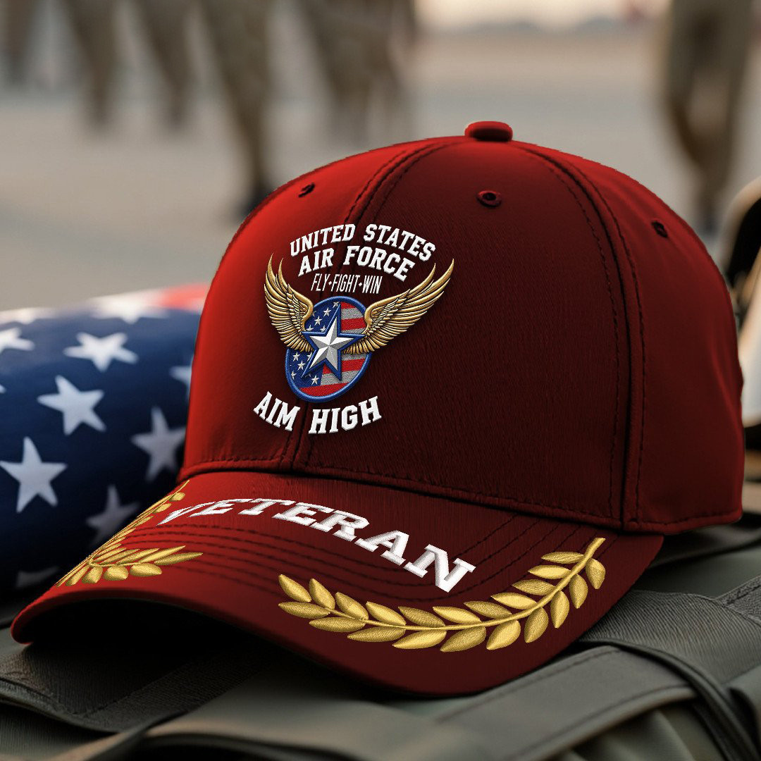 Premium USAF Embroidered Hats VPVC308078, Gifts For Air Force Veteran, Gifts On Father’s Day, Armed Forces Day, Independence Day, Veterans Day