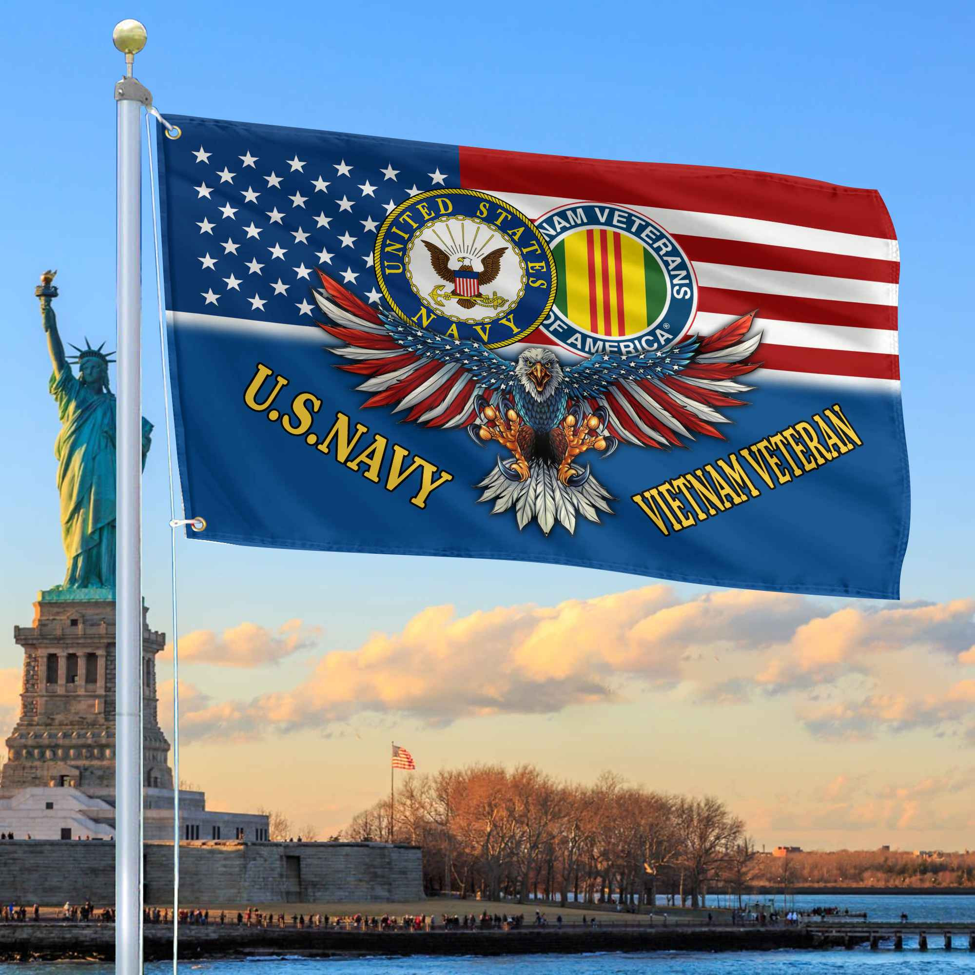 Premium US Navy Vietnam Veteran Grommet Flag CPVC040710, Best Gifts On Father’s Day, Independence Day, Veterans Day