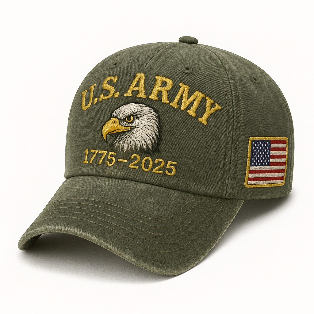 Premium 250th Anniversary Of The Army Embroidered Hats VPVC308096, Gifts For Army Veteran, Gifts On Father’s Day, Veterans Day