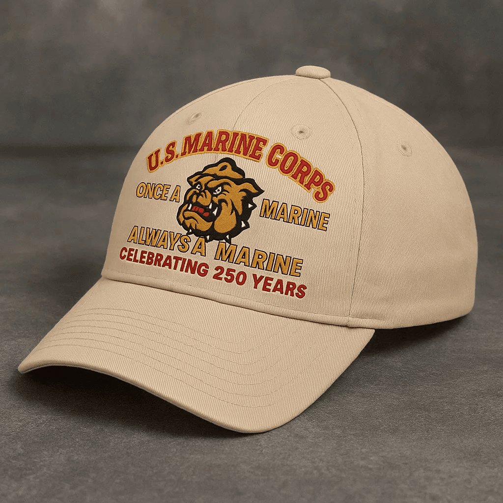 Premium USMC Embroidered Hats VPVC308097, Gifts For Marine Veteran, 250th Anniversary Marine Corps Hat, Gifts On Father’s Day, Veterans Day