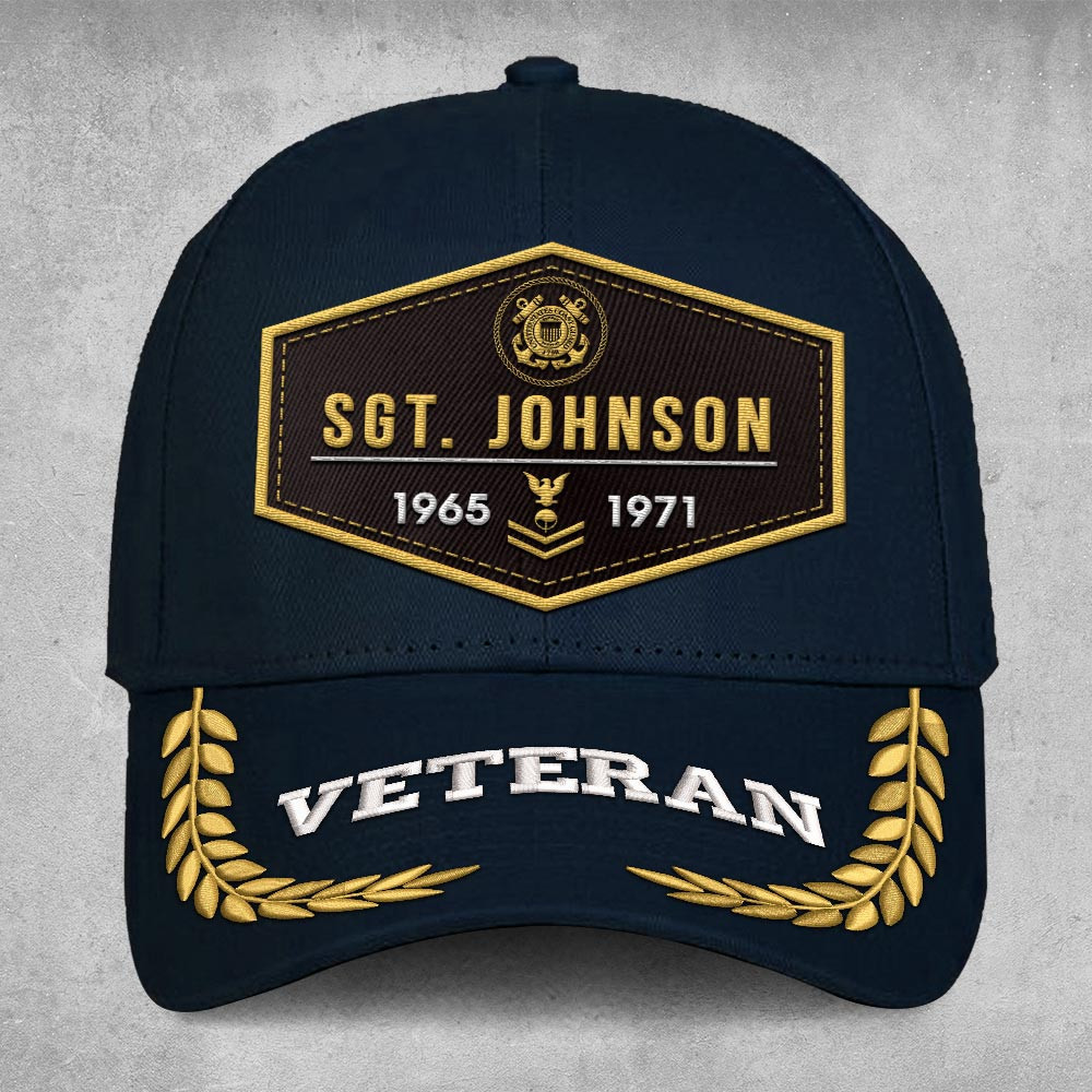 Premium Custom USCG Embroidered Hats VPVC308102, Gifts For Coast Guard Veteran, Gifts On Father’s Day, Armed Forces Day, Independence Day, Veterans Day