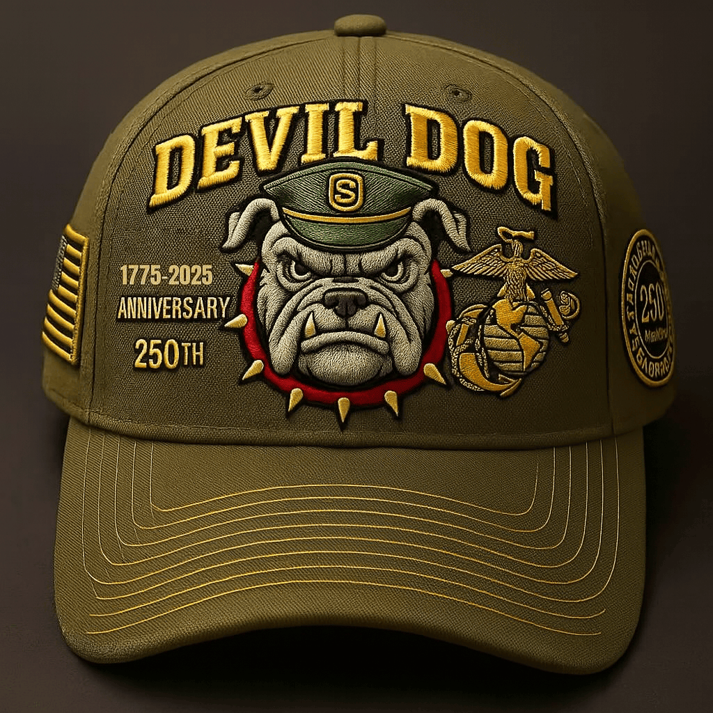 Premium USMC Embroidered Hats VPVC308107, 250th Anniversary Marine Corps Hat, Gifts For Marine Veteran, Gifts On Father’s Day, Veterans Day