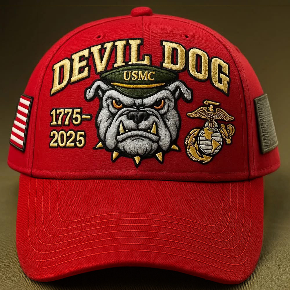 Premium USMC Embroidered Hats VPVC308108, 250th Anniversary Marine Corps Hat, Gifts For Marine Veteran, Gifts On Father’s Day, Veterans Day