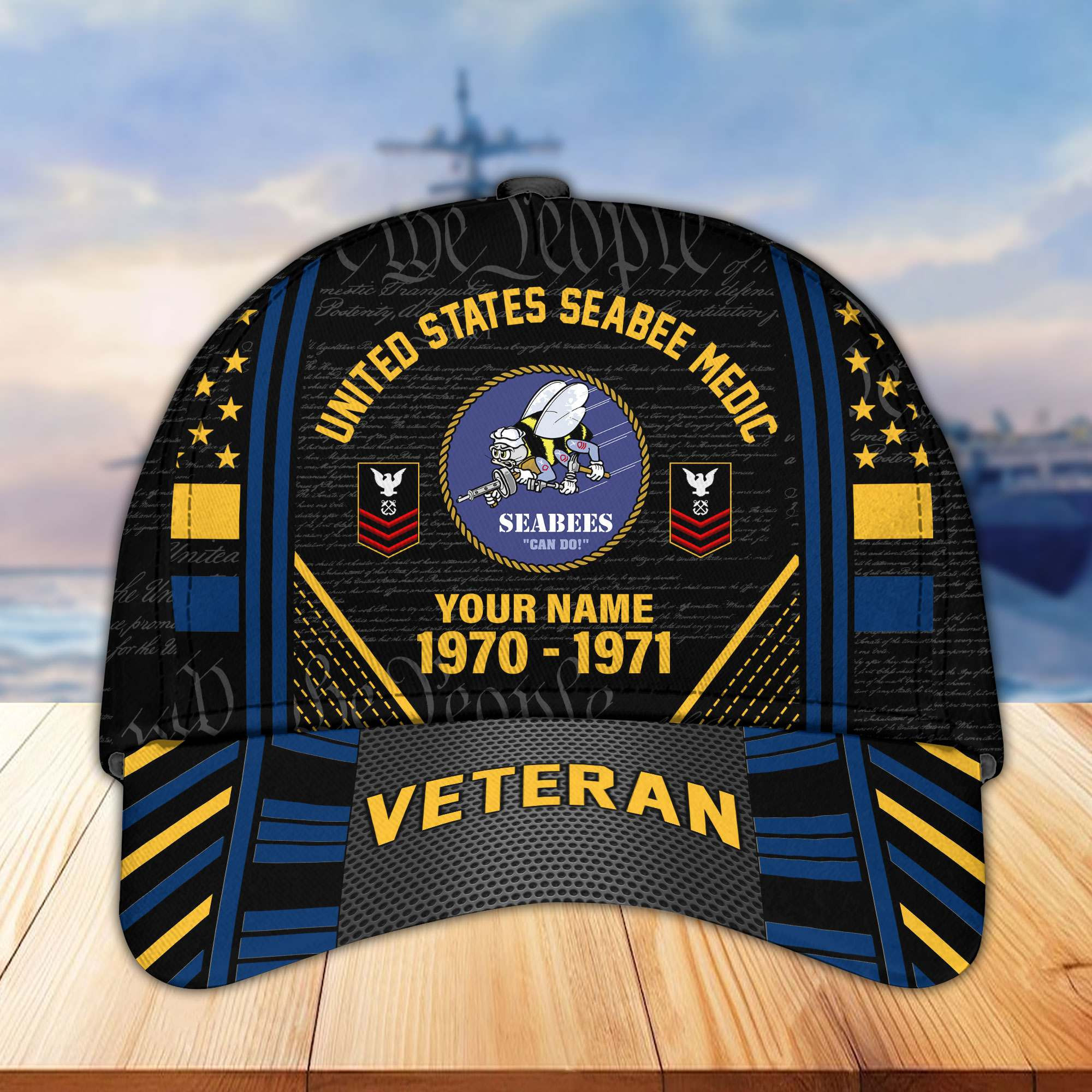 Premium Custom US Seabee Medic Hat, Gitfs For Seabees Veteran CPVC070710