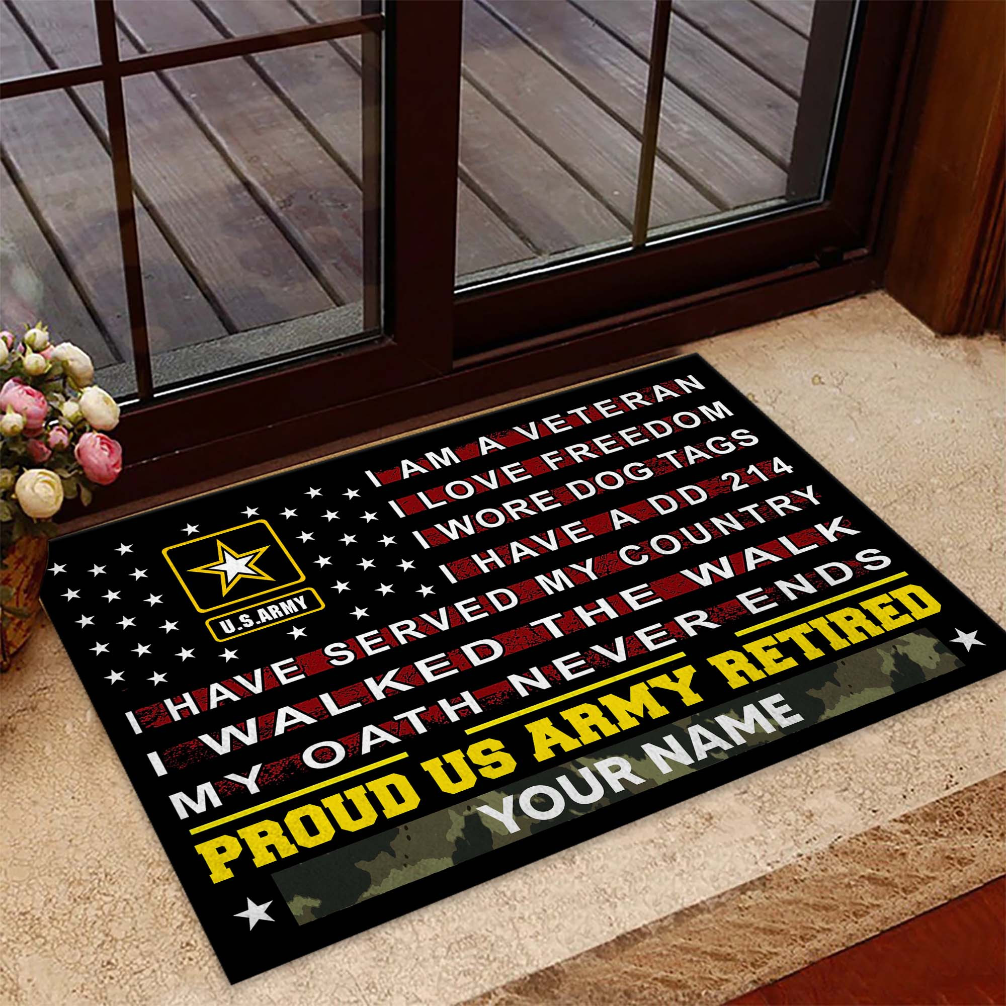 Premium Custom US Army Veteran Doormat CPVC210715