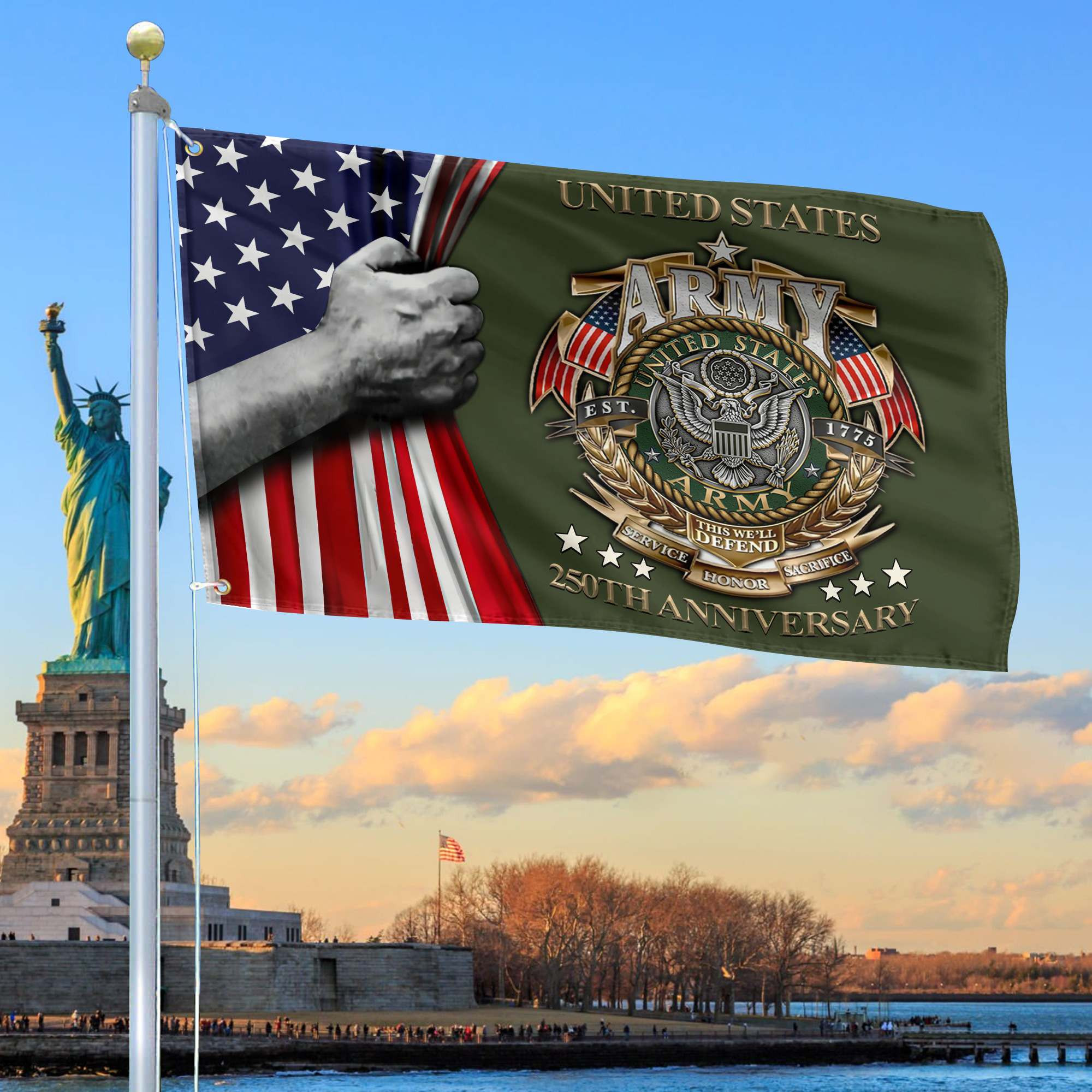 Premium 250th Anniversary Of The Army Grommet Flag VPVC120033, Gifts For Army Veteran, Best Gifts On Father’s Day, Veterans Day