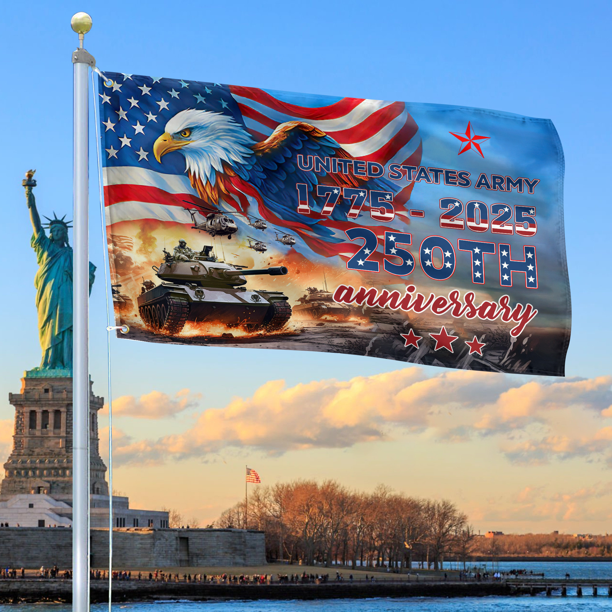 Premium 250th Anniversary Of The Army Grommet Flag VPVC120028, Gifts For Army Veteran, Best Gifts On Father’s Day, Veterans Day