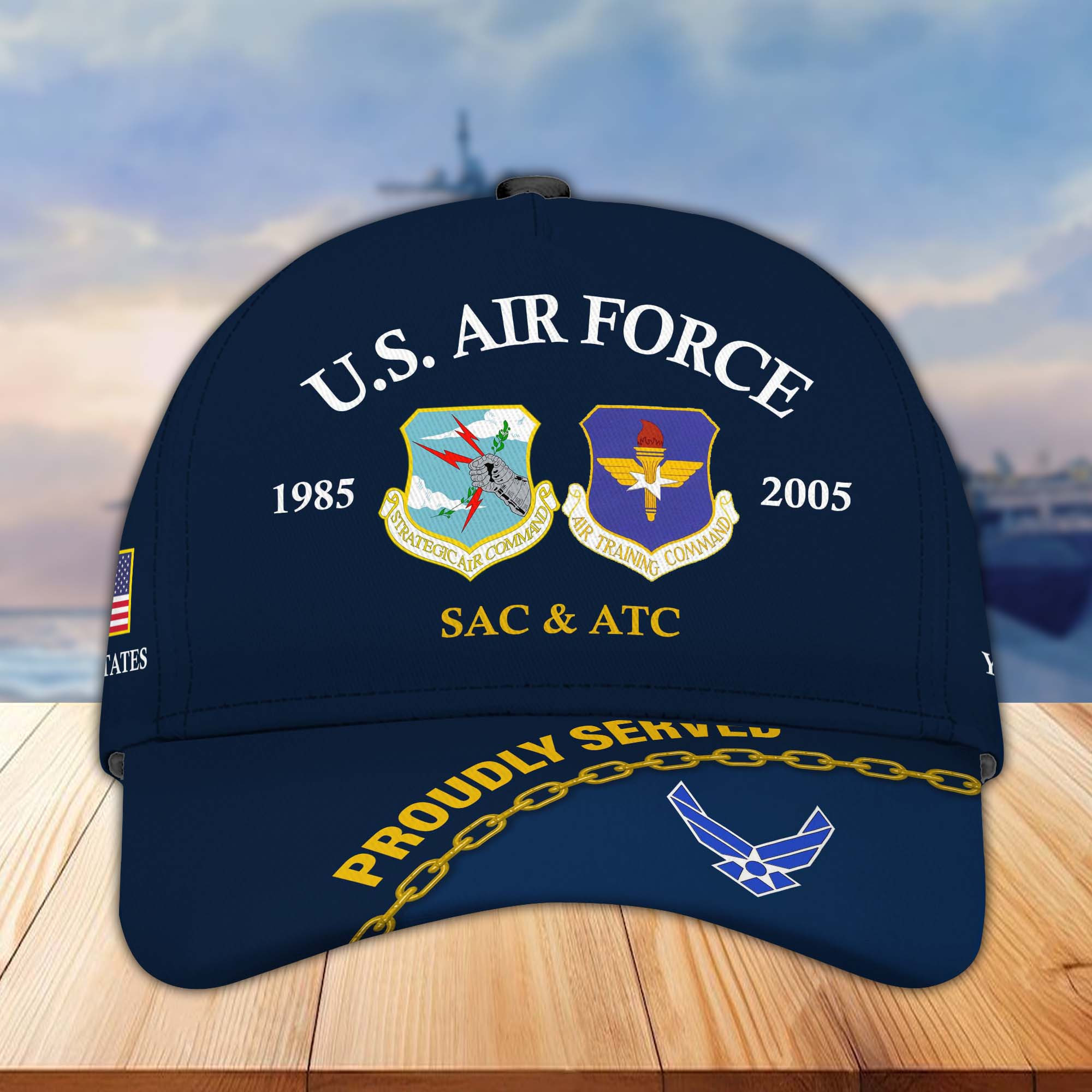 Premium USAF Custom Unit, Name, Rank & Years Cap CPVC260710