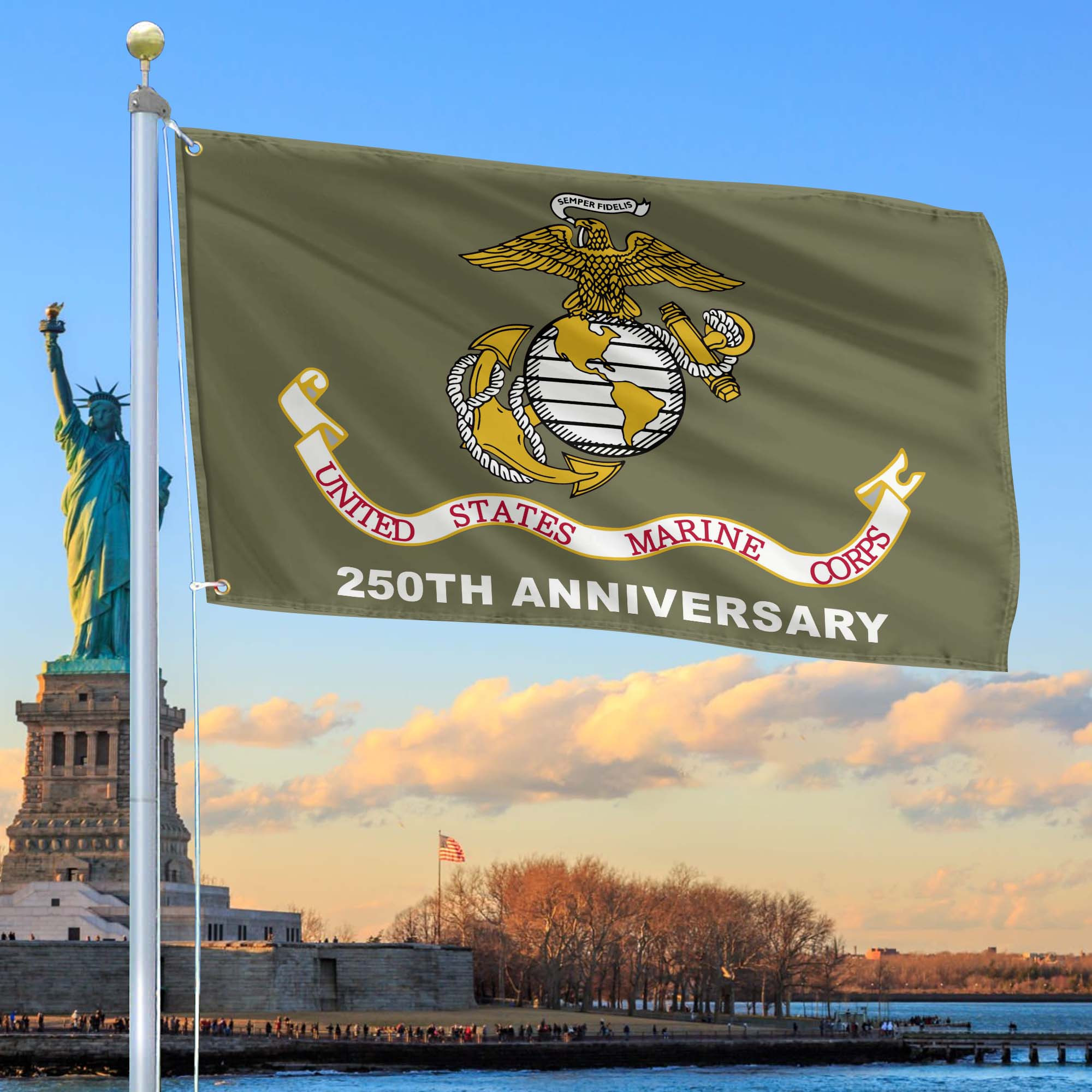 Premium USMC Grommet Flag VPVC120067, 250th Anniversary Marine Corps Flag, Gifts For Marine Veteran, Best Gifts On Father’s Day, Veterans Day