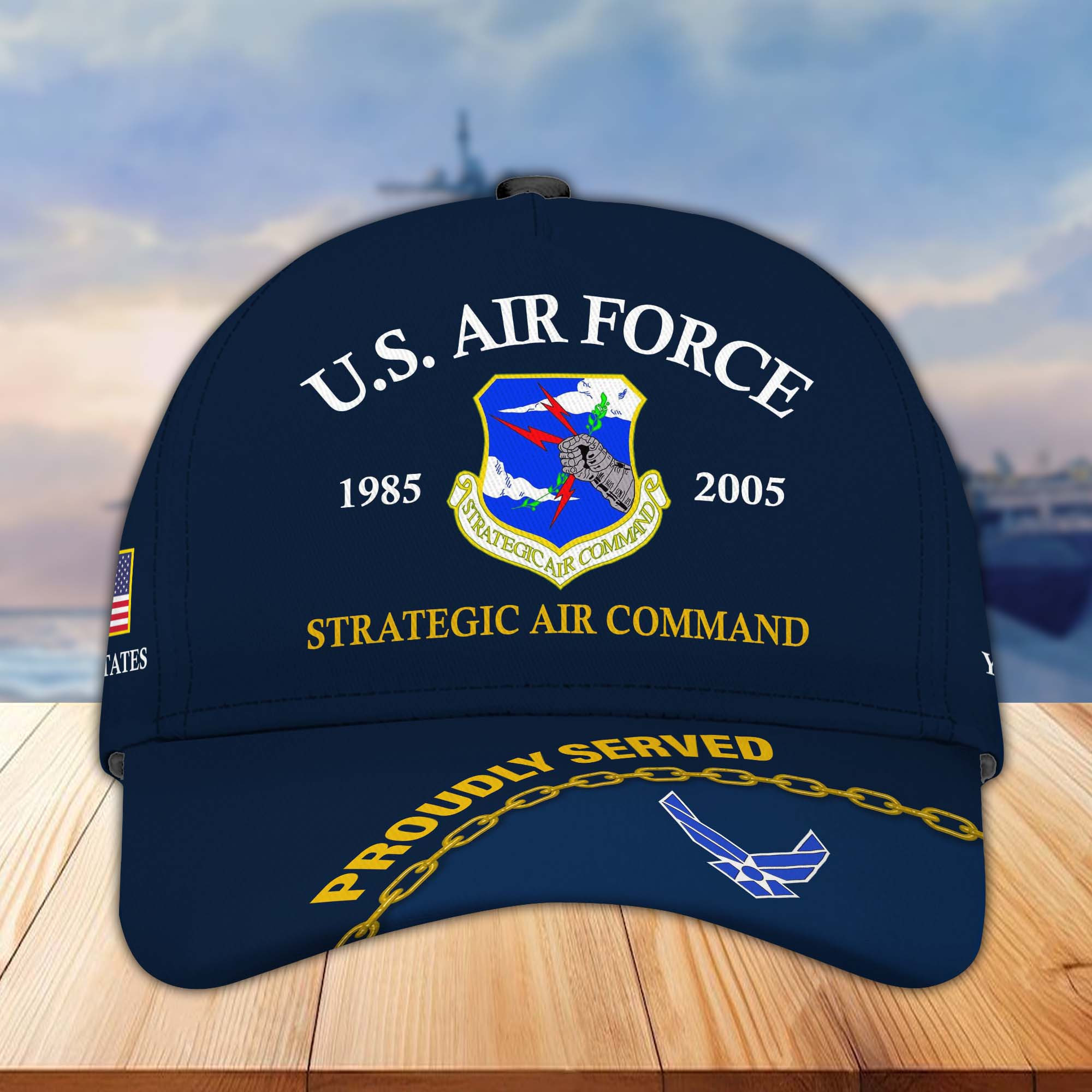 Premium USAF Custom Unit, Name, Rank & Years Cap CPVC280710